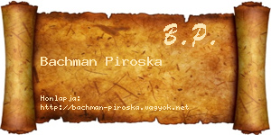 Bachman Piroska névjegykártya