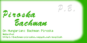 piroska bachman business card